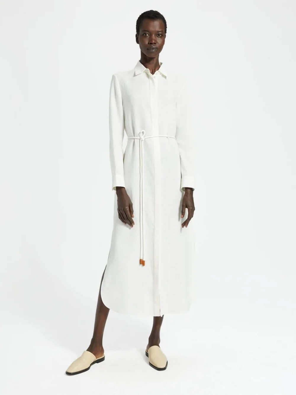 Theory Belted Midi Linen Shirtdress